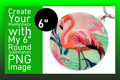 Sleek Keychain Circle Design Template , Flamingo Product Image 1