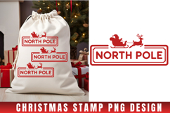 Christmas Stamp Clipart, Christmas Retro sublimation PNG Product Image 1