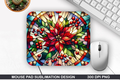 Flowers Mouse Pad Sublimation, Christmas Mouse Pad PNG Product Image 1
