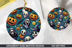 Halloween Stained Glass Ornament PNG, Digital Download File Product Image 1
