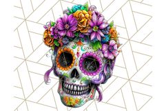 Bright Sugar Skull PNG Clipart, Halloween Colorful Skull Png Product Image 3