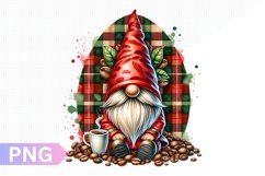 Christmas Coffee Gnome Sublimation Clipart PNG Product Image 1