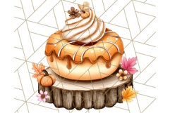 Fall Donut Clipart PNG, Autumn Donuts With Pumpkins Product Image 3