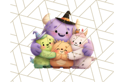 Halloween Costume Parade Clipart PNG with Monsters Clip Art Product Image 3