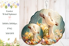 Christian Wooden Cross Wind Spinner, Flowers Wind Spinner Product Image 1