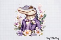 Watercolor Spring Floral Animal Clipart PNG Product Image 1