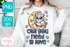 Owl you need is love PNG, Valentines day sublimation PNG Product Image 3
