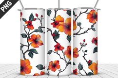 Flowers Tumbler Wrap | Sublimation Design | Tumbler PNG Product Image 1