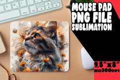 Funny Cat Craze Sublimation Mousepad PNG Product Image 1