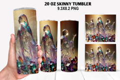 Ghost Skinny Tumbler 20oz Wrap Design, Halloween Tumbler PNG Product Image 1