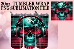 WHIMSICAL SUBLIMATION 20oz TUMBLER WRAP, Skull Product Image 1