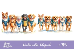 Cute Dogs with Backpacks Back to School JPG Clipart Product Image 1