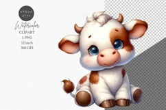 Farm animals clipart, Calf clipart, Cute animals Product Image 1