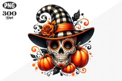 Halloween Skull Sublimation - Clipart PNG Design Product Image 1