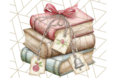 Christmas Book Clipart, Festive Reading PNG Illustrations Product Image 3
