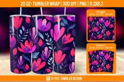 Cute Flower Seemless Tumbler Wrap Designs, Sublimation Wrap Product Image 1