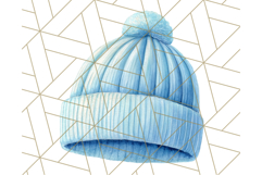 Watercolor Winter Hats and Scarves Clipart PNG Product Image 3