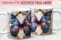 Magical butterfly mug wrap PNG design for sublimation Product Image 2