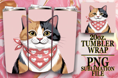 Joyful Memories 20oz tumbler wrap, Valentines Cat Product Image 1