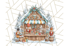 Cozy Christmas Market Stall Clipart PNG, Holiday Art Png Product Image 3