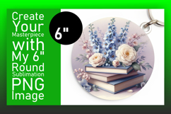 Bright Round Design Keychain Template , Books Product Image 1