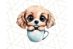 Cute Puppy Clipart, Adorable Dog PNG, Kawaii Watercolor Pup Product Image 3