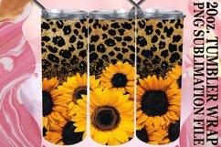 Glittery Leopard Print Tumbler Wrap: Sublimation - 20oz Product Image 1