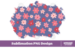 Retro Flowers Background Png Floral Paper Sublimation Splash Product Image 1