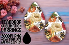Bright Teardrop Earrings PNG Template , Bee Product Image 1
