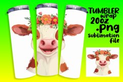 Farmhouse Cow Watercolor Tumbler Wrap - 20oz Product Image 1