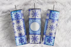 Custom Name Wrap Blue Glitter Snowflakes 20 oz tumbler wrap Product Image 1