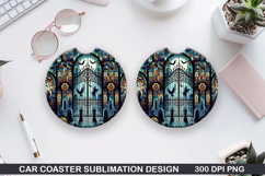Car coaster sublimation, Halloween Coaster PNG Design Product Image 1