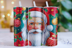 Merry Christmas Santa Tumbler Wrap | Christmas Wrap Product Image 1