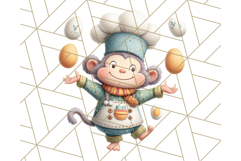 Cozy Safari Baking Animals PNG, Cute Jungle Kitchen Art Product Image 3