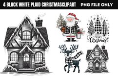 Black White Plaid Christmas PNG Product Image 1