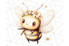 Adorable Bee Clipart PNG, Kawaii Bumblebee Illustrations Product Image 3