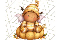 Halloween Fairy Clipart PNG, Spooky Cute Character Art Product Image 3