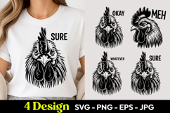 Rooster Sure Okay Meh SVG PNG Product Image 1