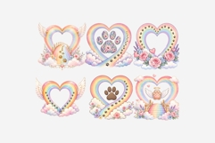 Rainbow Bridge Heart Clipart | 15 PNG Pet Memorial Hearts Product Image 10