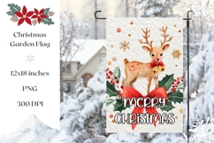 Merry Christmas Garden Flag PNG, Christmas Deer Sublimation Product Image 1