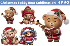 Christmas Teddy Bear Sublimation Clipart Bundle PNG Product Image 2