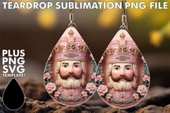 Cheerful Teardrop Earrings Art PNG, Christmas Product Image 1