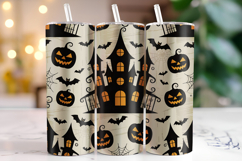 Halloween Haunted House Tumbler Wrap | Sublimation | Tumbler Product Image 1