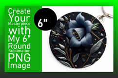 Stylish Round Design Keychain Template , 3D Flower Product Image 1