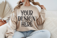 Sand Gildan 18000 Sweatshirt Mockups ,18000 Mockups Product Image 1