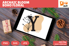 Archaic Bloom Boho Floral Monogram Product Image 1