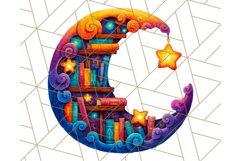 Whimsical Celestial Moon and Stars Clipart Constellation Png Product Image 3