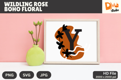 Wildling Rose Boho Floral Monogram Product Image 1