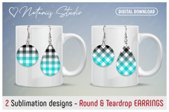 32 BUFFALO PLAID Round &amp; Teardrop EARRINGS Designs. Product Image 17