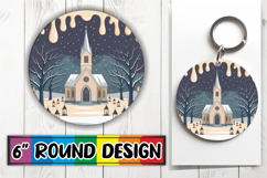 Sweet Circle Keychain Design PNG, Winter Product Image 1